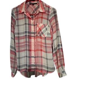 Tommy Hilfiger Red and Pink Plaid Shirt